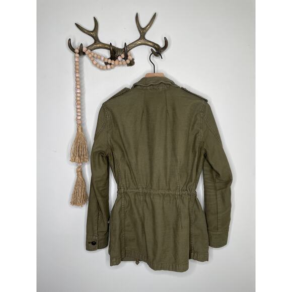 Free People Not Your Brothers Jacket XS Olive Green Utility Cargo Surplus - Picture 9 of 11
